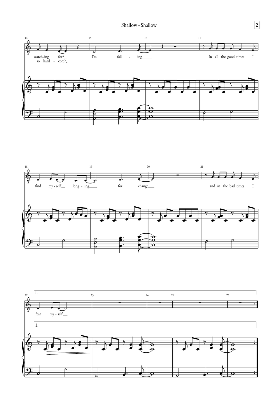 Shallow A Cappella scores gallery preview page 2