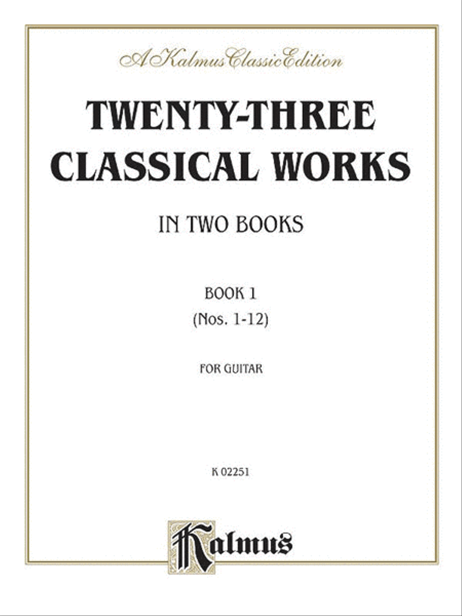 Twenty-three Classical Works for Two Guitars, Book 1