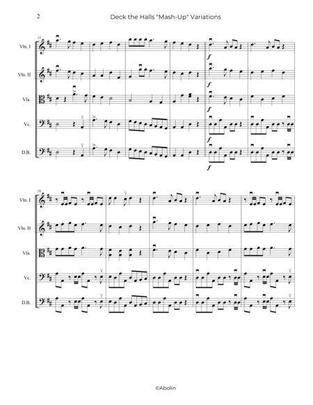 Deck the Halls "Mash-Up" Variations for String Orchestra image number null