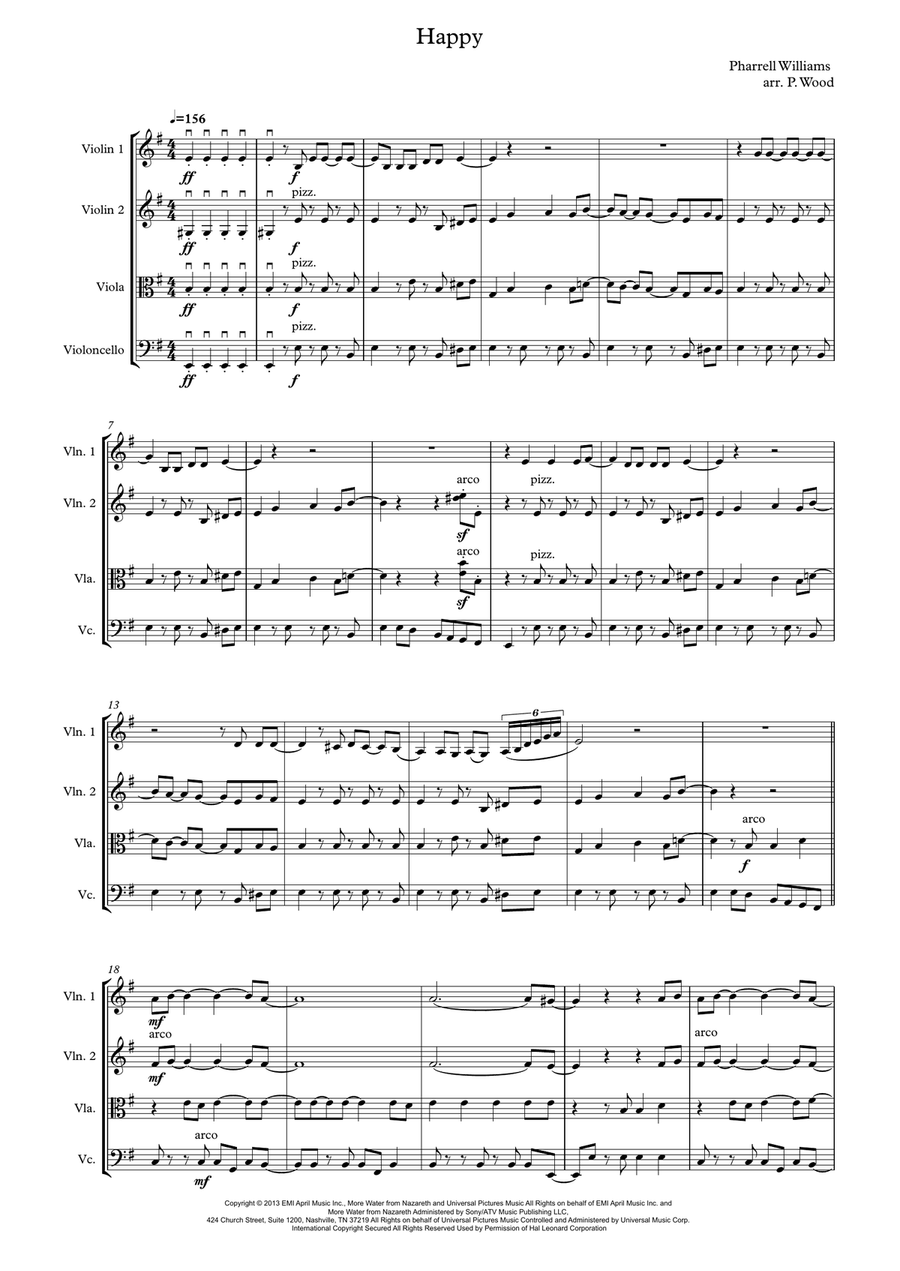 Happy String Quartet scores gallery preview page 1