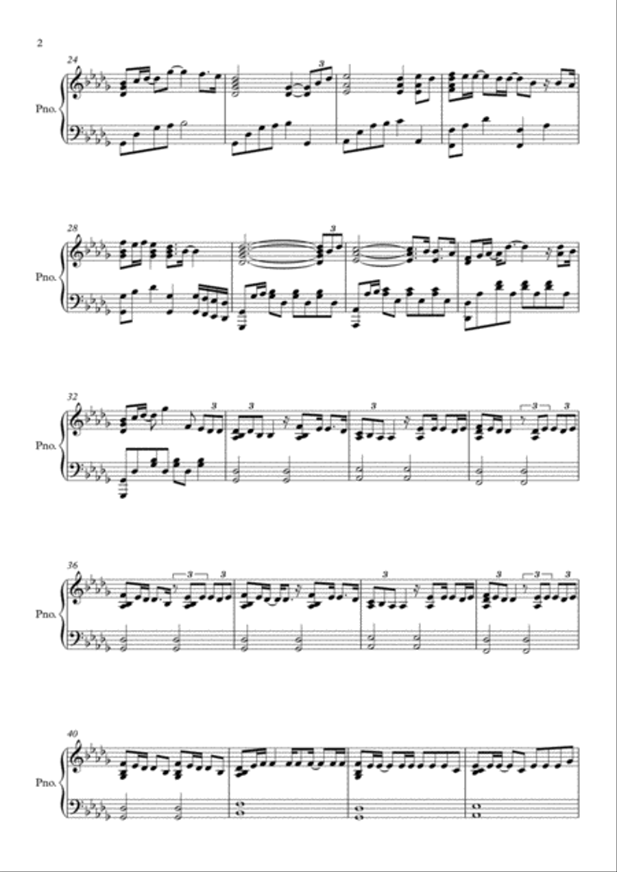 Chandelier Piano Solo scores gallery preview page 2