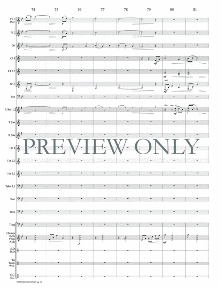 Springer Mountain Concert Band scores gallery preview page 15
