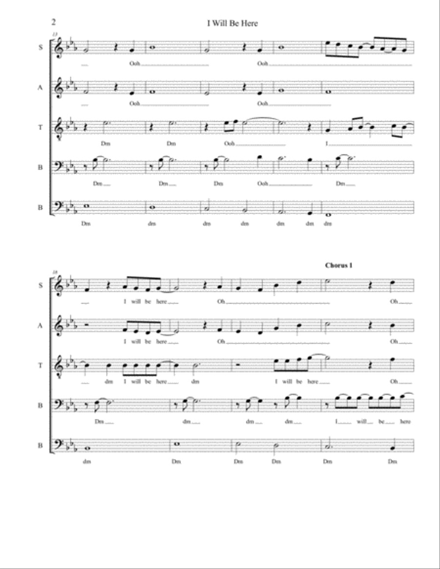 I Will Be Here 4-Part scores gallery preview page 2