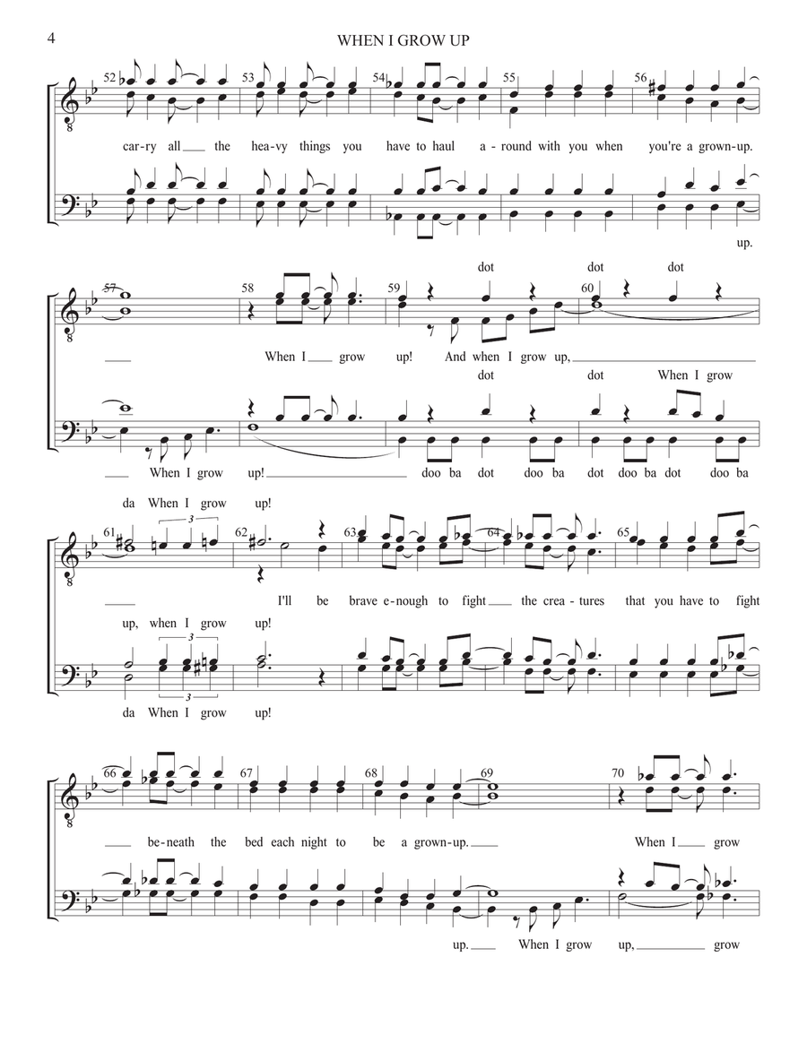 When I Grow Up 4-Part scores gallery preview page 4
