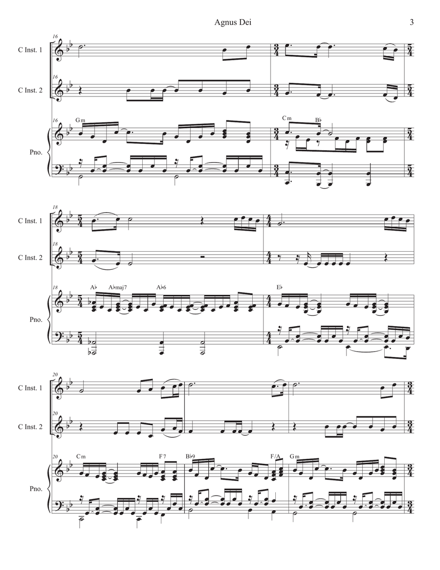 Agnus Dei Piano scores gallery preview page 3