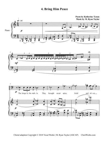 4. Bring Him Peace (All Heaven and it was One Hour Old) : SATB Choir & Piano image number null