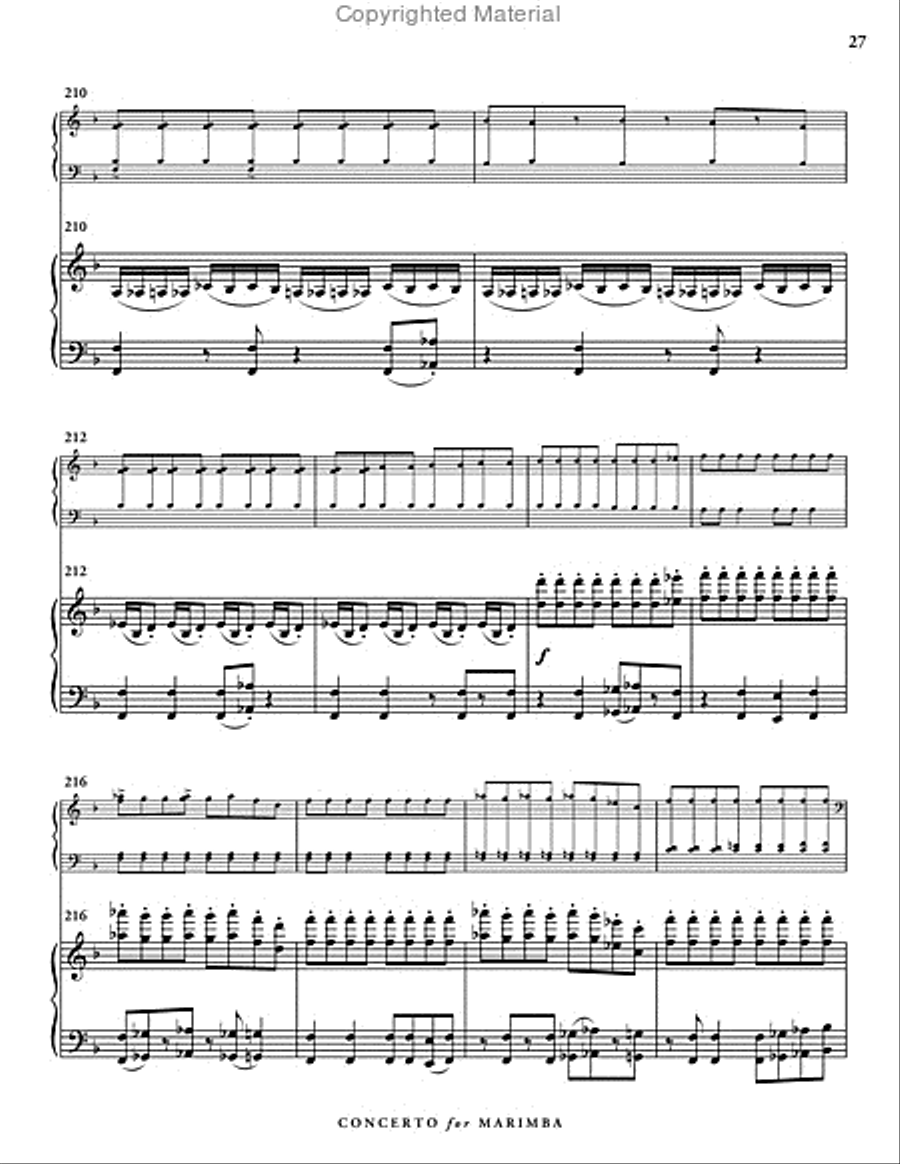 Concerto for Marimba & Wind Ensemble (piano reduction)