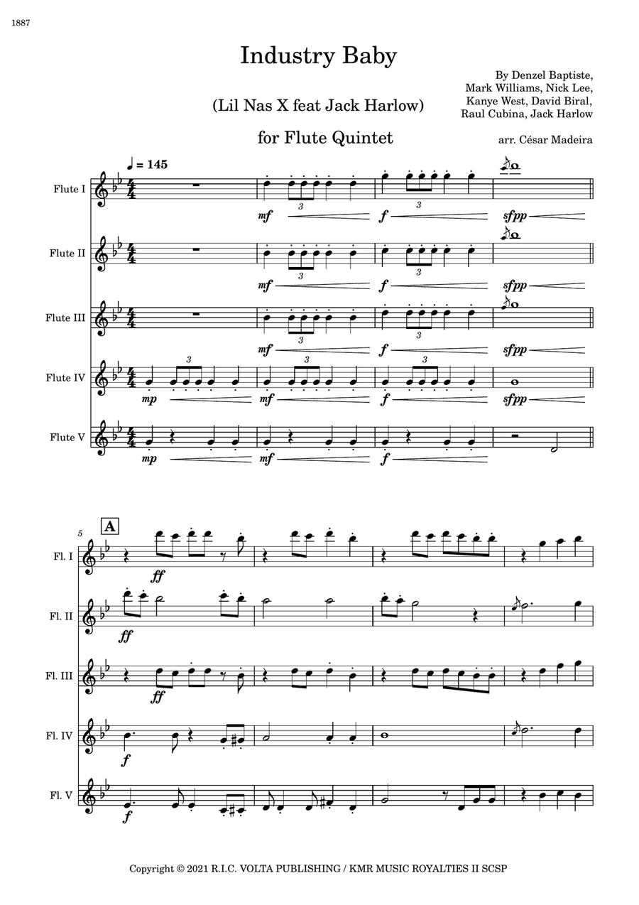 Industry Baby Woodwind Quintet scores gallery preview page 2