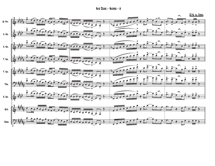 Sir Duke Sir Duke Tenor Saxophone scores gallery preview page 6