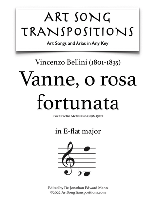 Book cover for BELLINI: Vanne, o rosa fortunata (transposed to E-flat major)