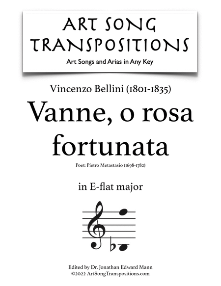 BELLINI: Vanne, o rosa fortunata (transposed to E-flat major)