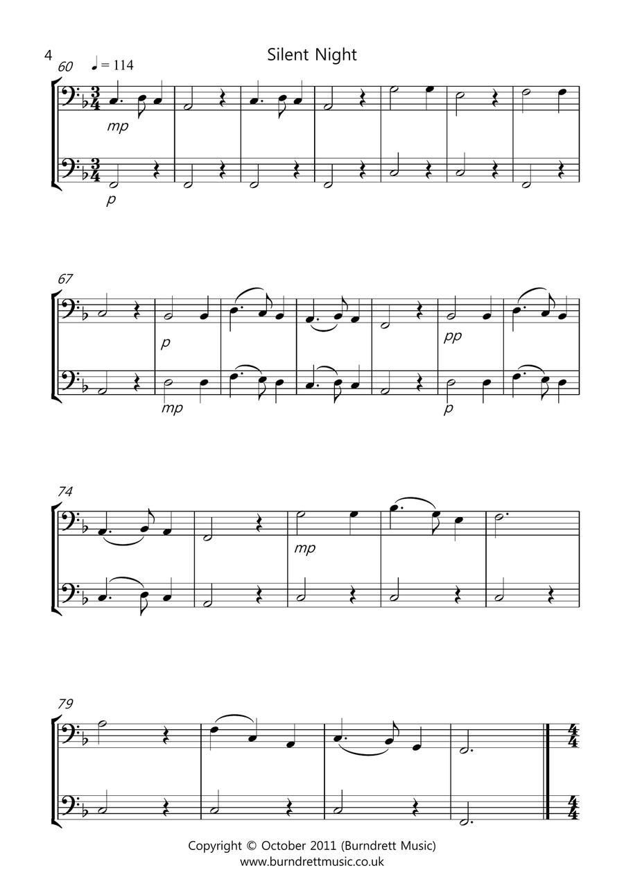 8 Easy Christmas Duets for Tuba Brass Duet scores gallery preview page 4