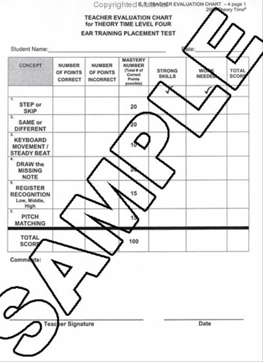 Theory Time Placement Tests Piano Method scores gallery preview page 3
