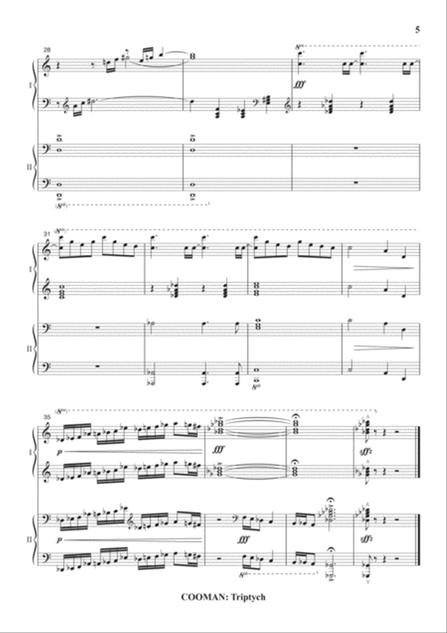 Carson Cooman: Triptych for piano 4-hands Piano Duet scores gallery preview page 5