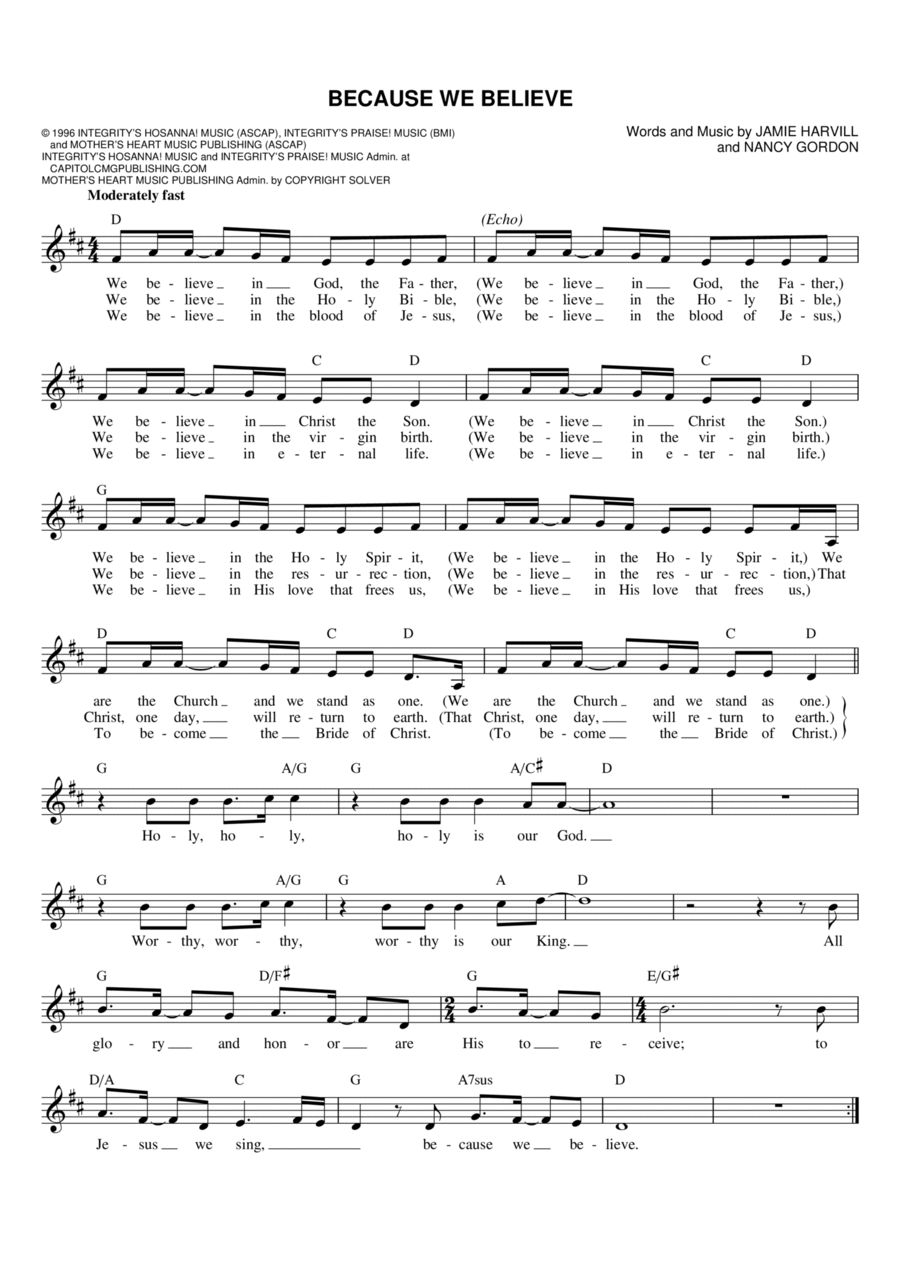 Because We Believe Flute scores gallery preview page 1