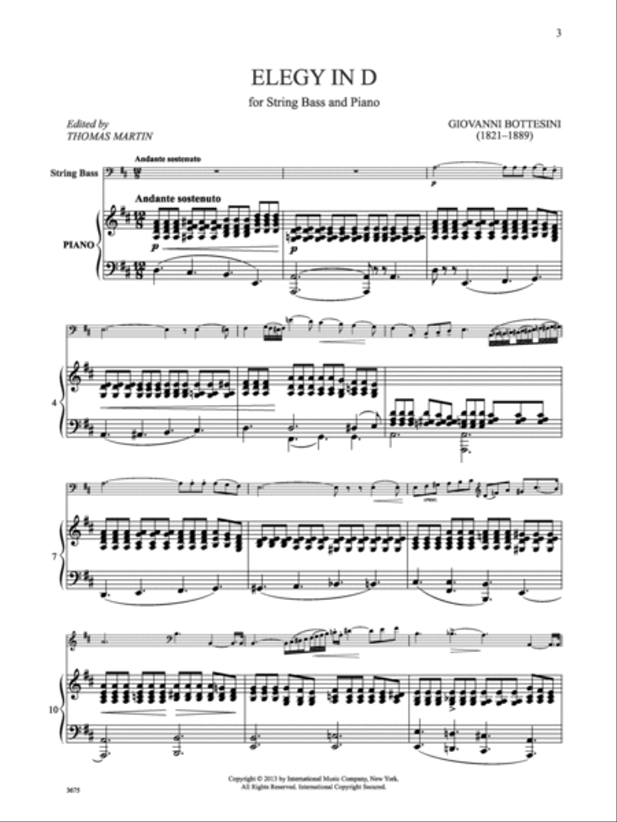 Two Elegies: Elegy In D And Elegy In E Minor (Romanza Drammatica) Double Bass scores gallery preview page 2