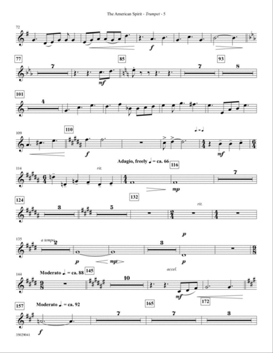 The American Spirit - Bb Trumpet Choir scores gallery preview page 5
