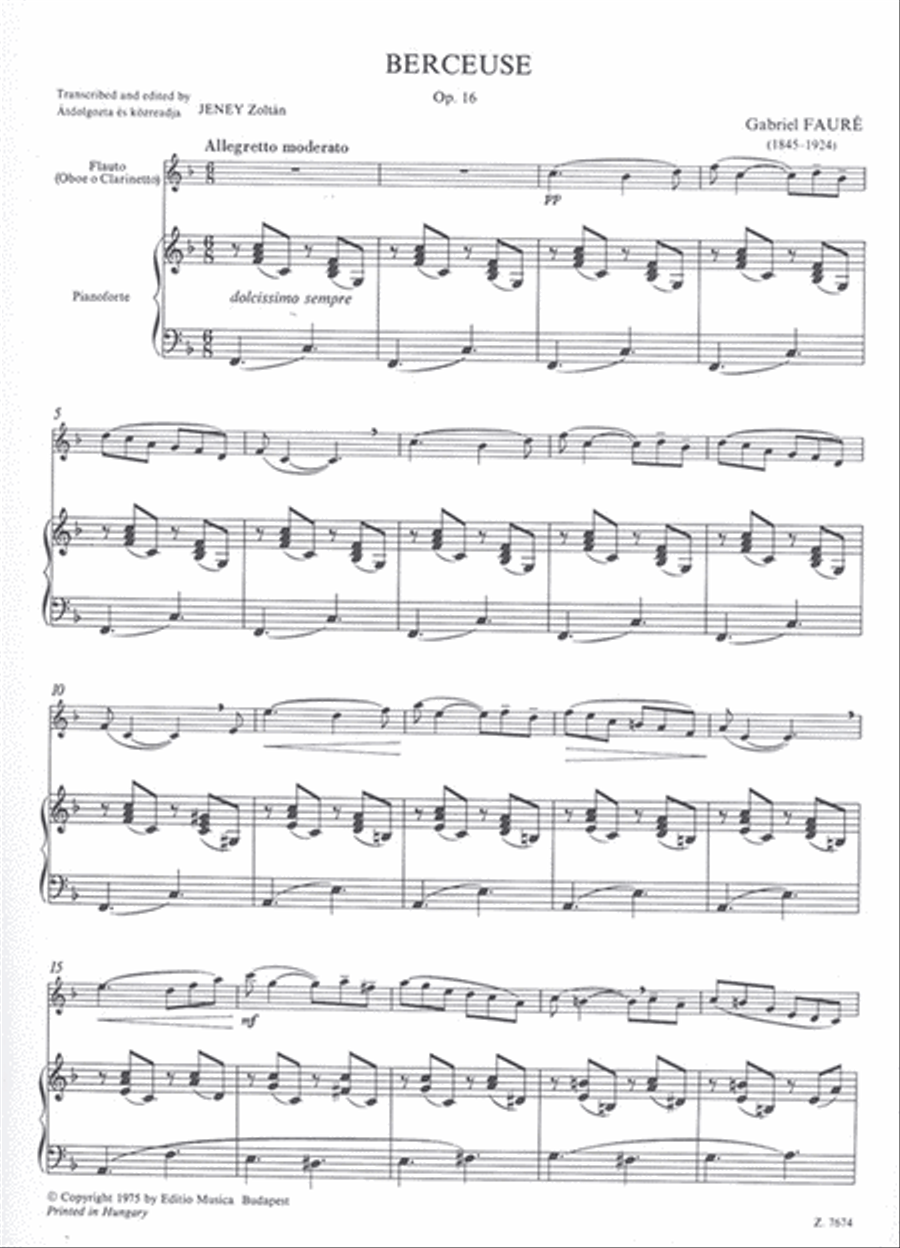 Berceuse op. 16 Clarinet scores gallery preview page 2