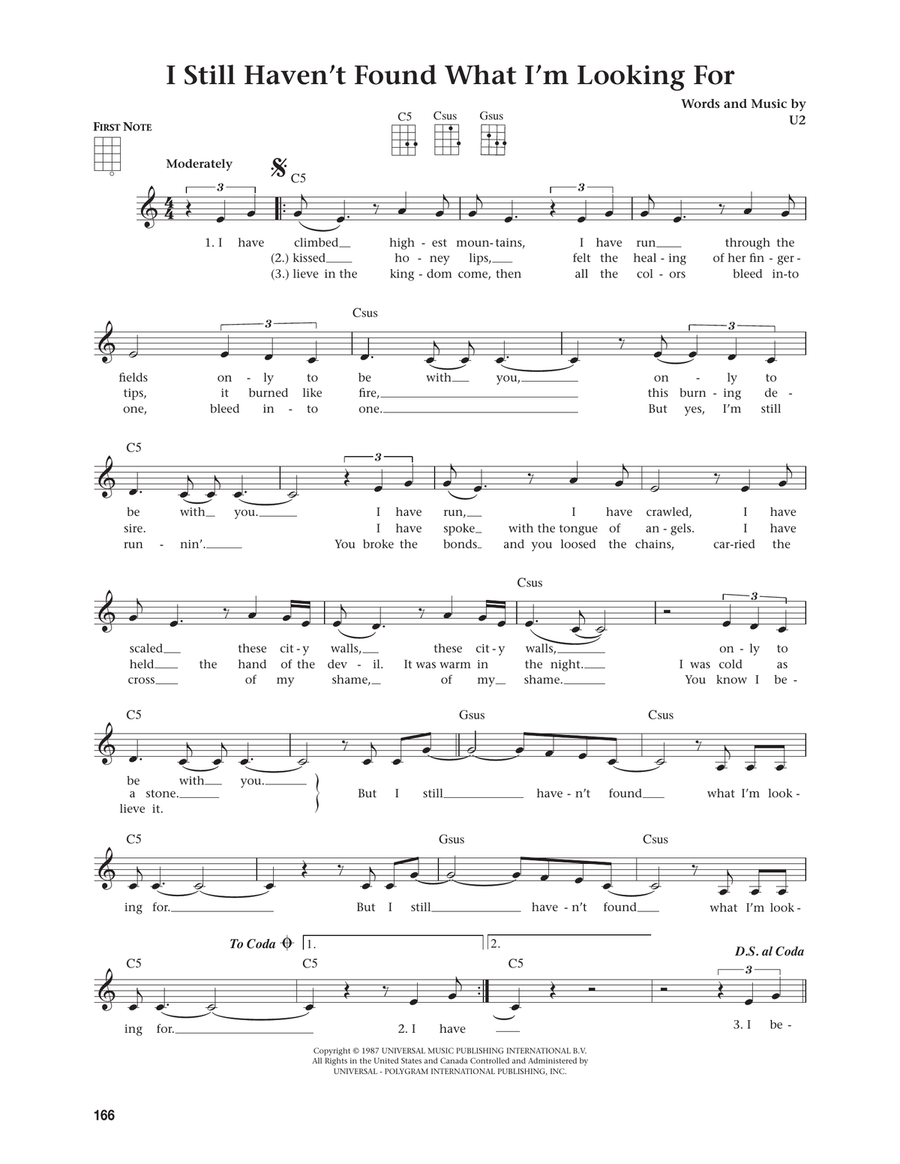 I Still Haven't Found What I'm Looking For (from The Daily Ukulele) (arr. Jim Beloff) Ukulele scores gallery preview page 1