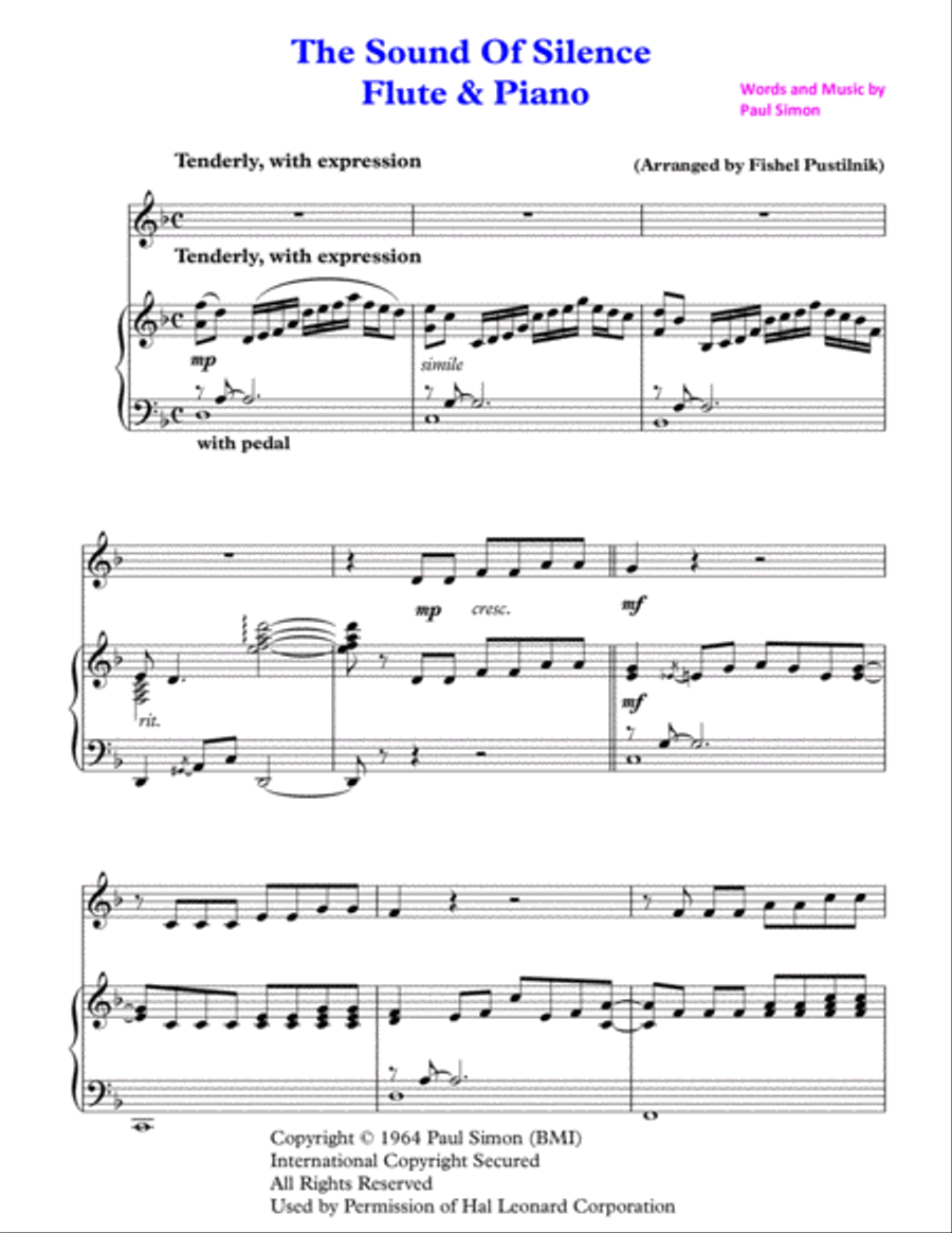 The Sound Of Silence Flute Solo scores gallery preview page 2