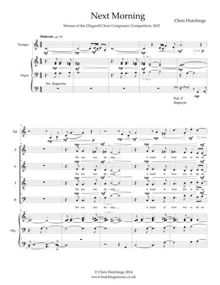 Next Morning - SATB, organ and trumpet