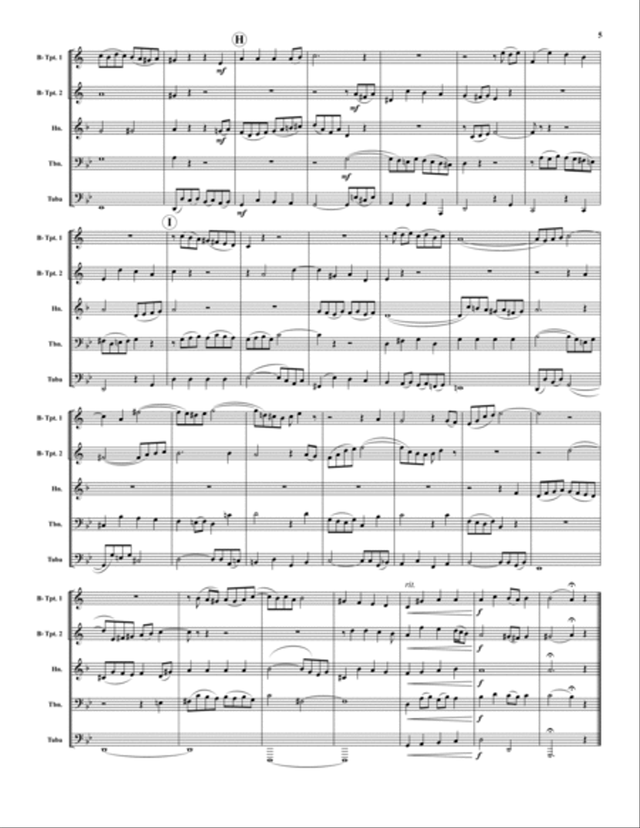 Fugue (originally in C min) Brass Quintet scores gallery preview page 5