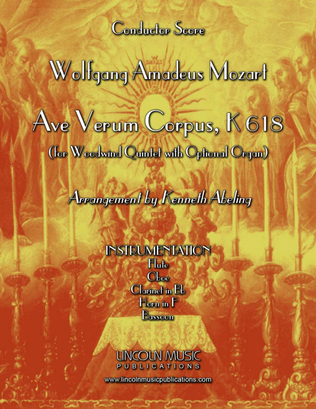 Book cover for Mozart - Ave Verum Corpus (for Woodwind Quintet and Optional Organ)