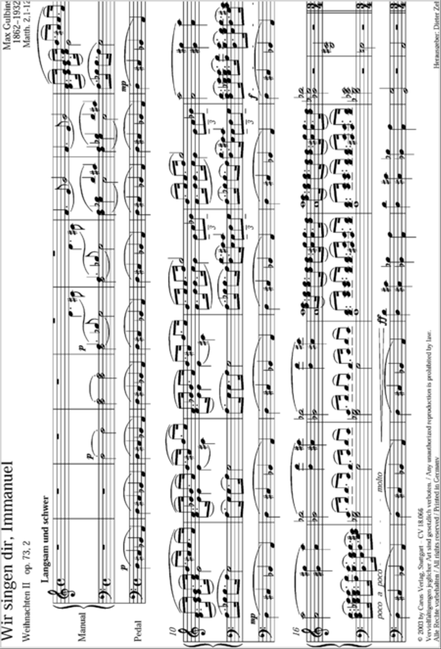 Wir singen dir, Immanuel Wir singen dir, Immanuel Organ scores gallery preview page 2