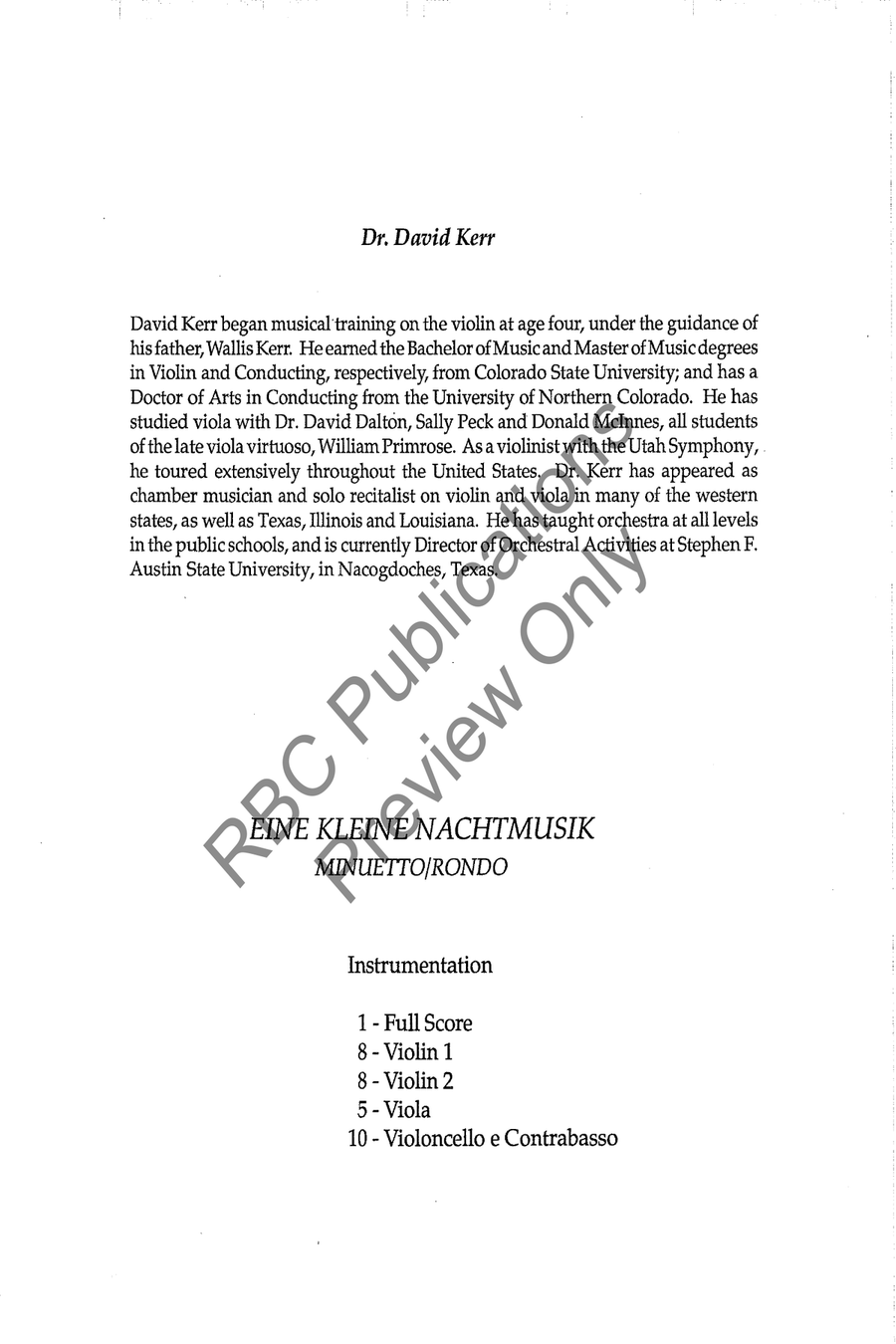 Eine Kleine Nachtmusik:Min Rond (Score) String Orchestra scores gallery preview page 3