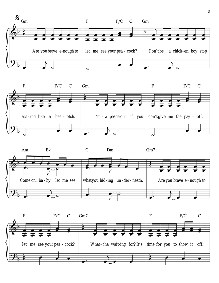 Peacock Easy Piano scores gallery preview page 3