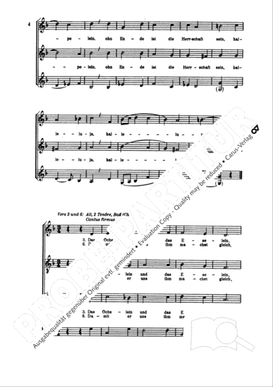 A babe is born in Bethlehem (Ein Kind geborn zu Bethlehem) Choir scores gallery preview page 4