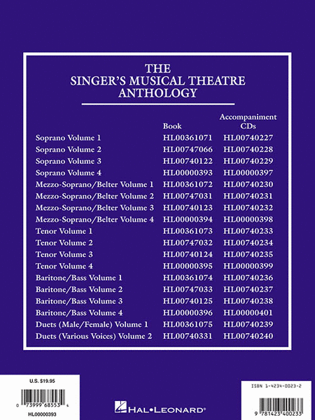 Singer's Musical Theatre Anthology – Volume 4