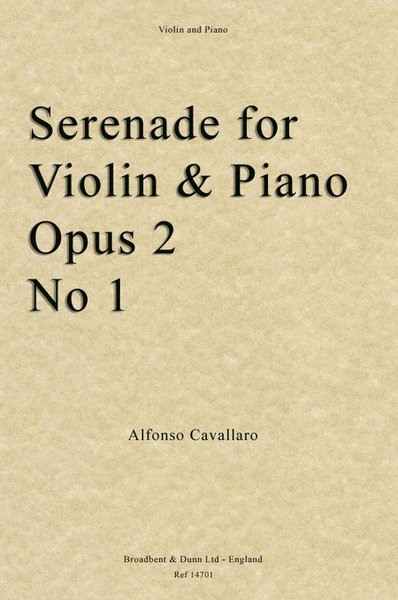 Serenade for Violin/Piano, Op. Posth 2 No.1