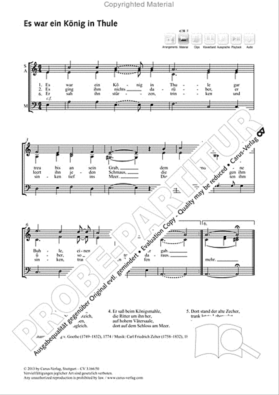 Es war ein Konig von Thule 3-Part scores gallery preview page 2