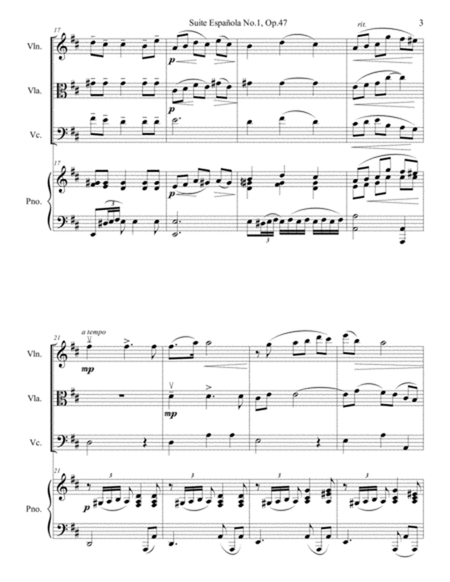 Isaac Albeniz - "Cadiz" arr. for piano quartet (score and parts)