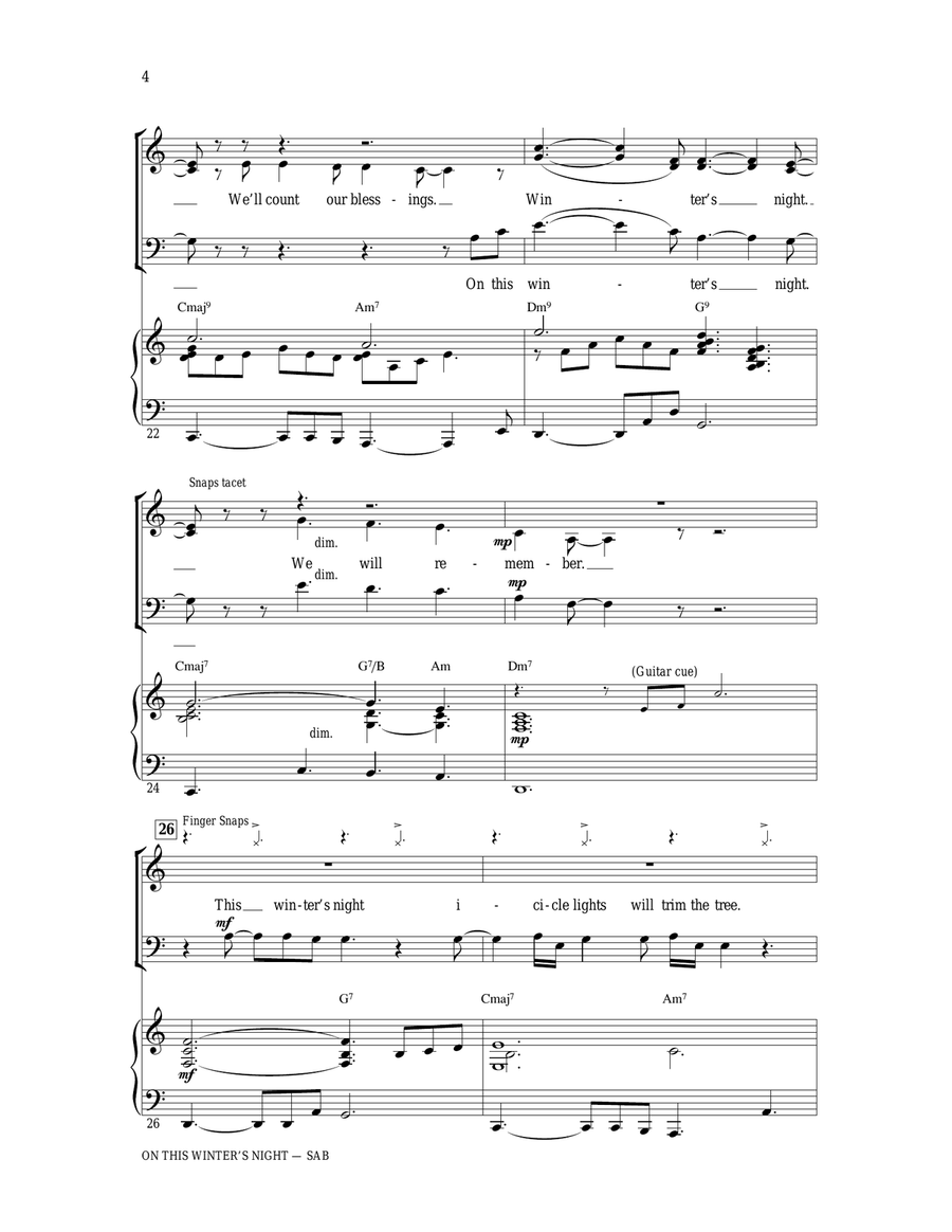 On This Winter's Night (arr. Ed Lojeski) 3-Part scores gallery preview page 4