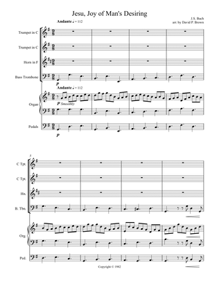 Book cover for Jesu Joy of Man's Desiring for Brass Quartet and Organ