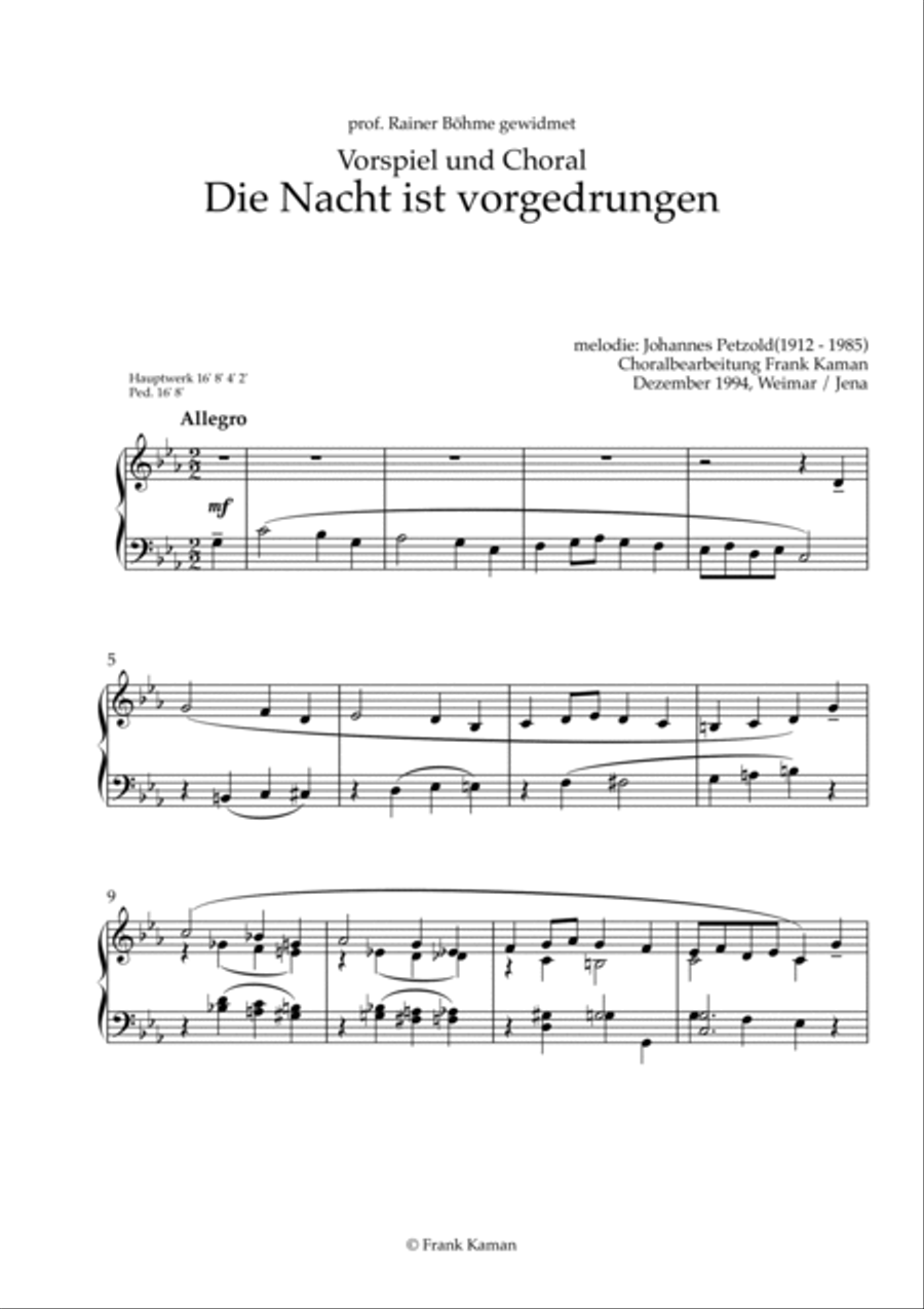 Vorspiel und Choral 'Die Nacht ist vorgedrungen'