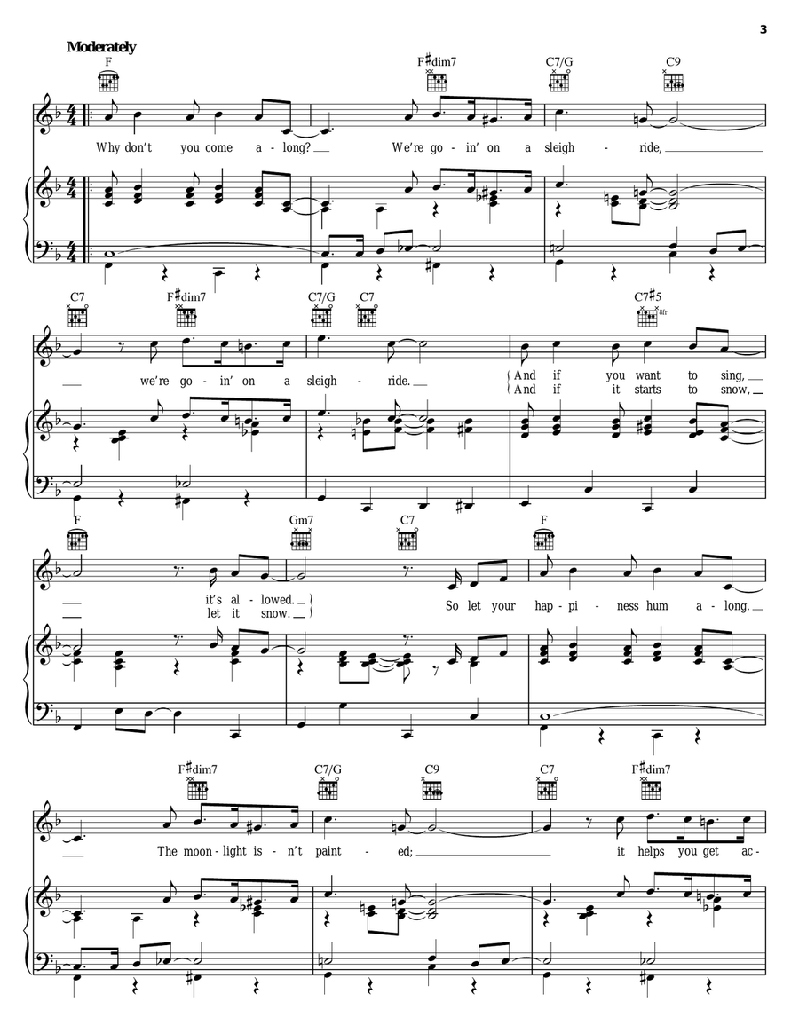 Goin' On A Sleighride Piano, Vocal, Guitar scores gallery preview page 3