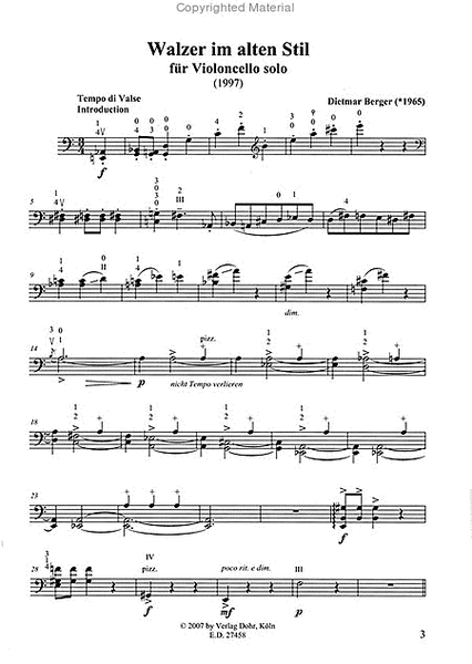 Walzer und Sequenz für Violoncello solo