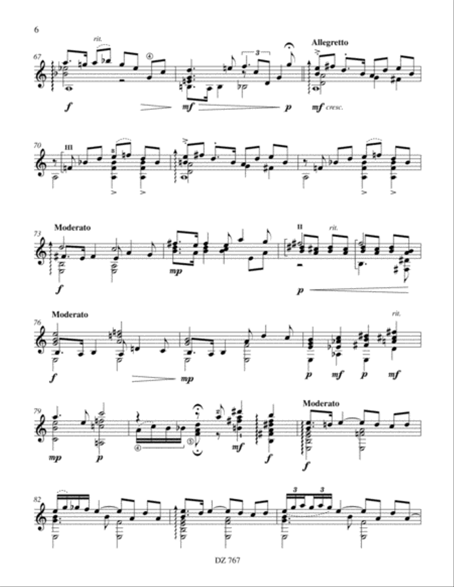 Fantasy on an Irish Melody Classical Guitar scores gallery preview page 6