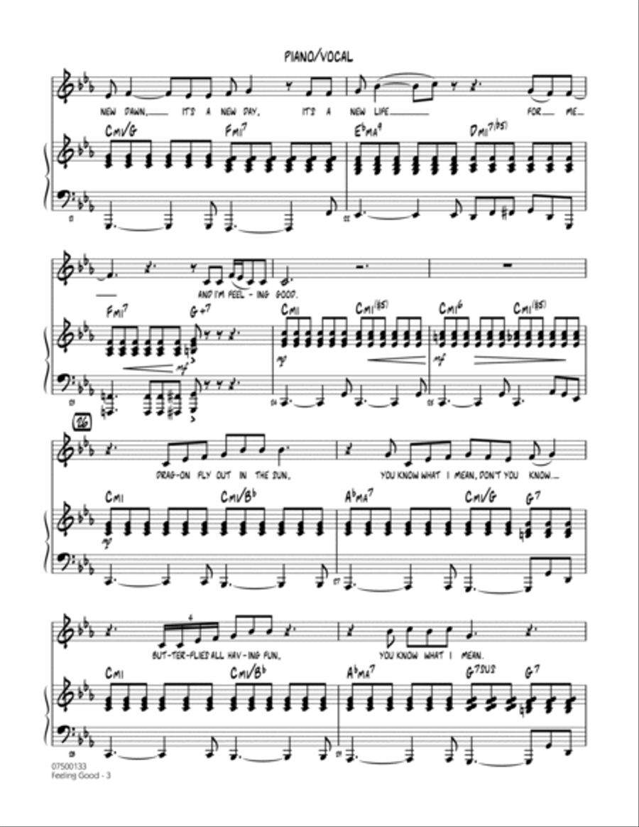 Feeling Good - Piano/Vocal Solo Jazz Ensemble scores gallery preview page 3
