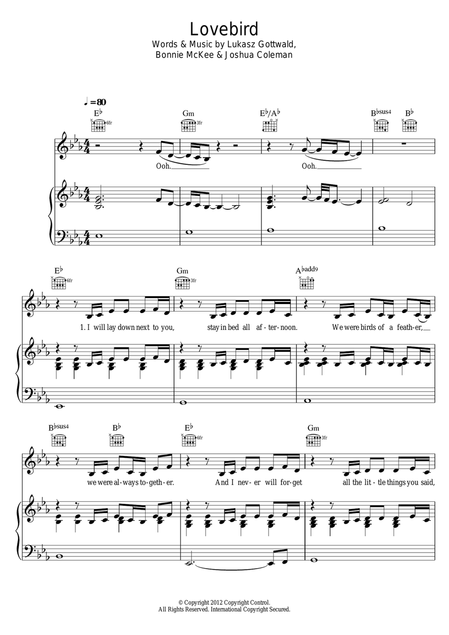 Lovebird Lovebird Piano, Vocal scores gallery preview page 1