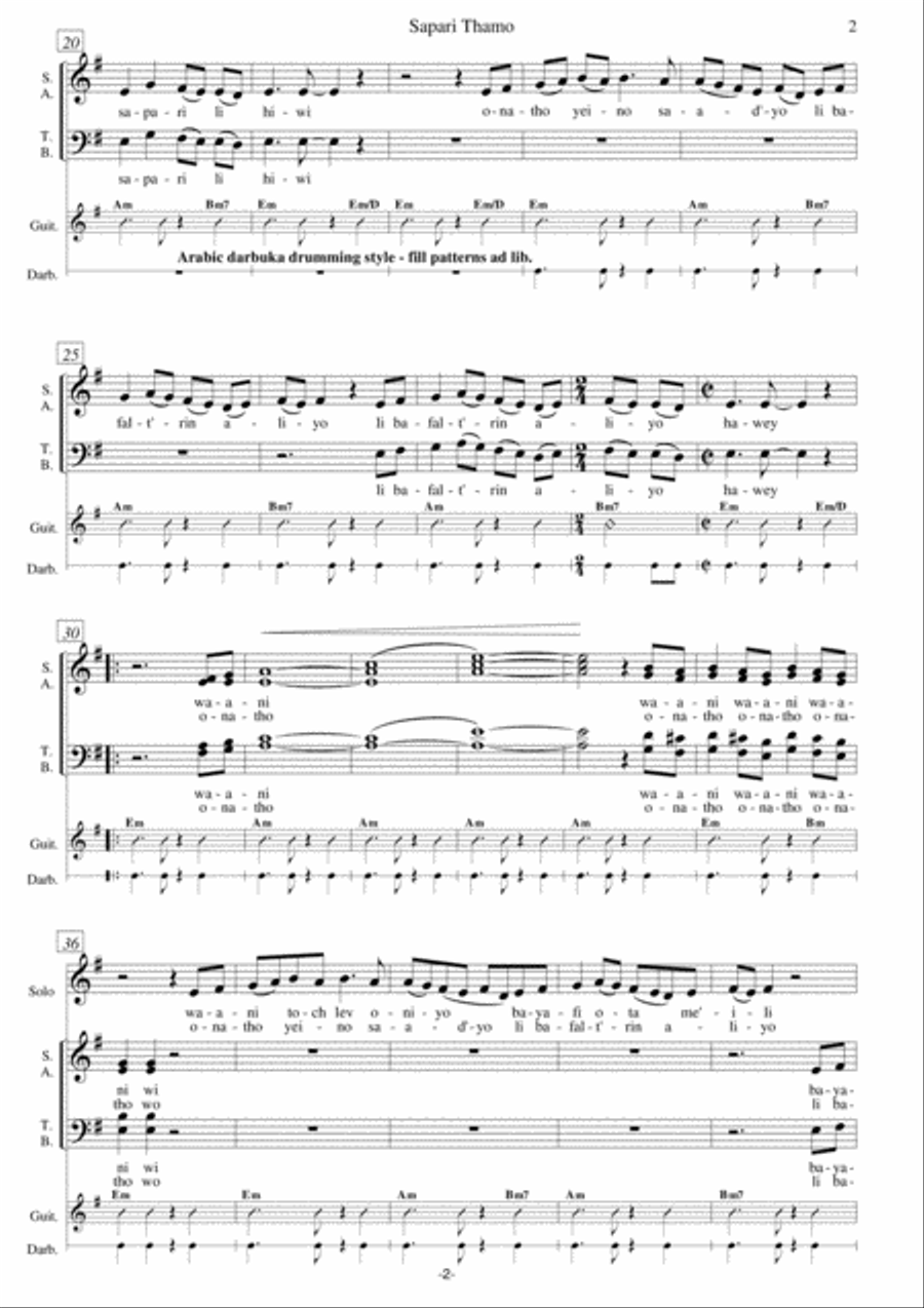 Sapari Thamo 4-Part scores gallery preview page 2