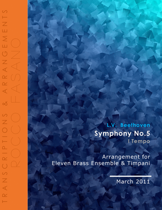Book cover for Beethoven Symphony No.5 (1st Movement) for Eleven Brass Ensemble and Timpani