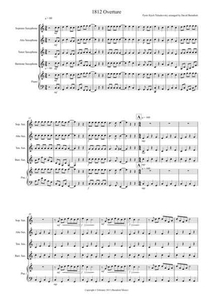 1812 Overture for Saxophone Quartet image number null