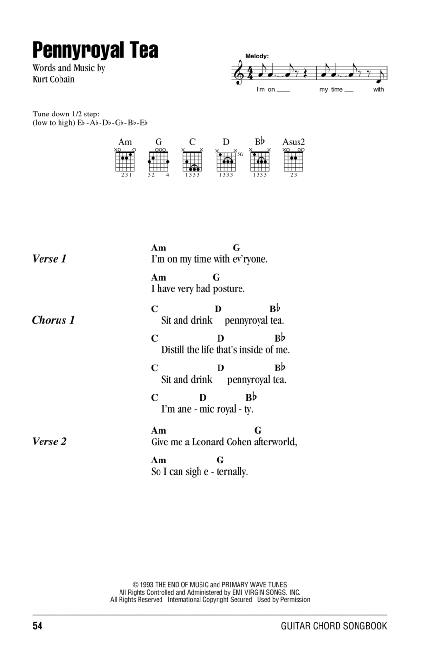 Pennyroyal Tea Pennyroyal Tea Acoustic Guitar scores gallery preview page 1