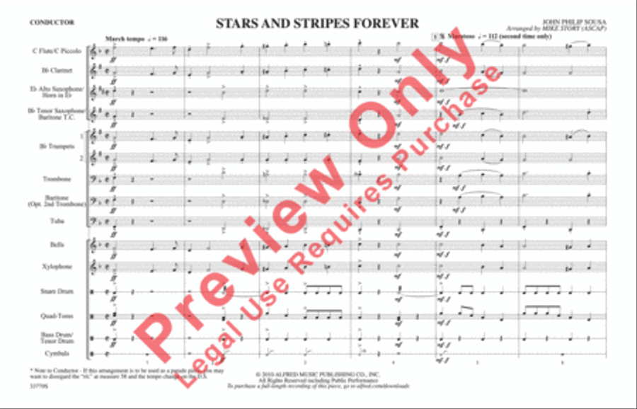 Stars and Stripes Forever Marching Band scores gallery preview page 2