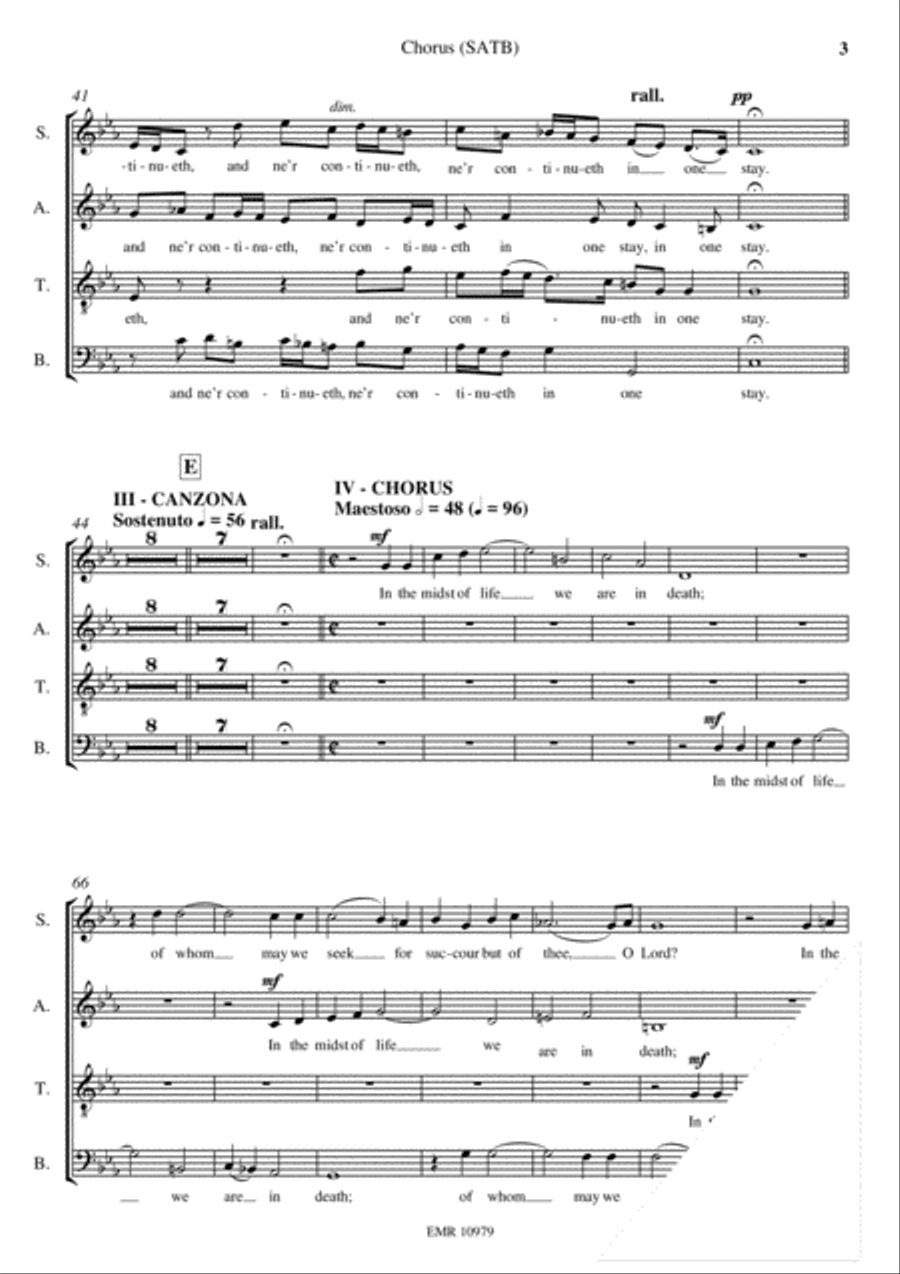 Funeral Music Of Queen Mary 4-Part scores gallery preview page 6