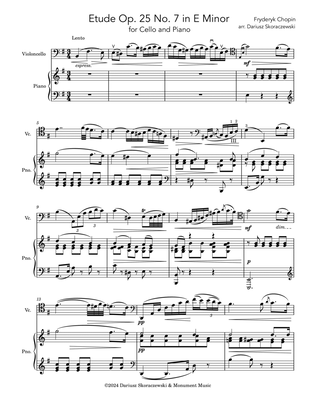 Chopin - Etude Op. 25, No. 7 in E minor for Cello and Piano
